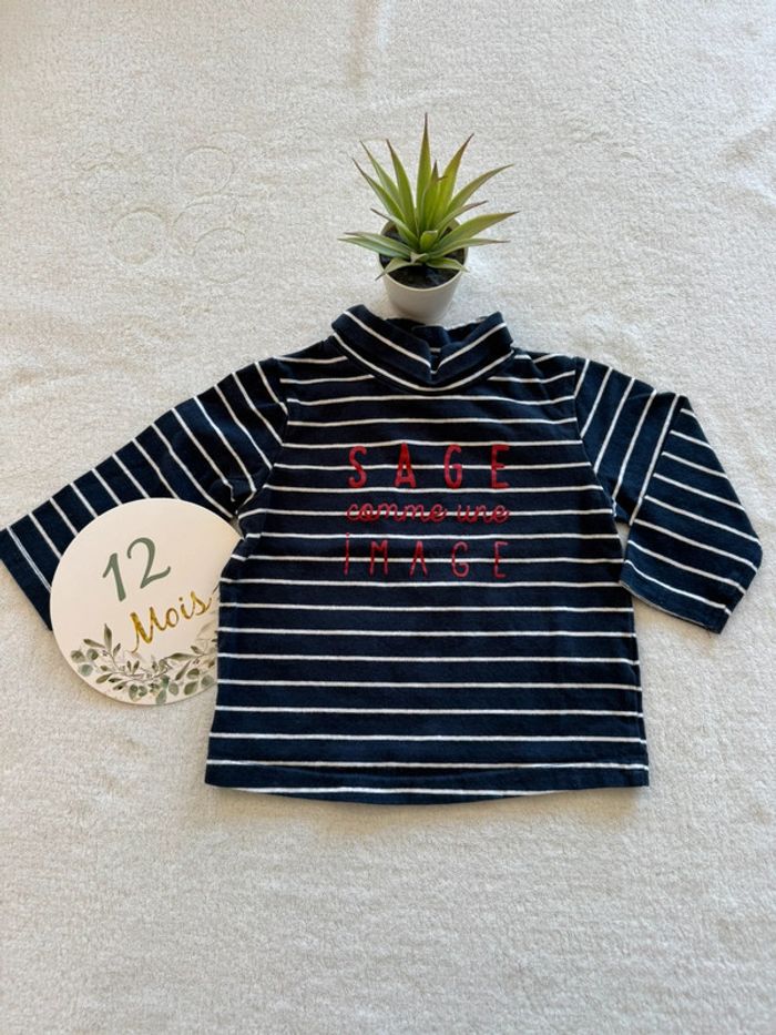 T-shirt manches longue col roulé