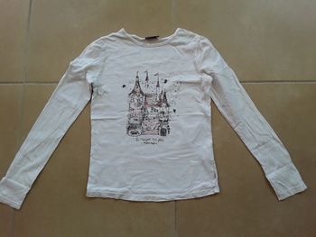 T-shirt ML blanc fille 9 ans SERGENT MAJOR TBE