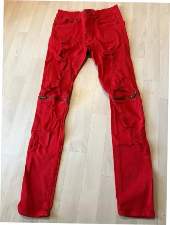 Jean rouge destroy skinny taille 28