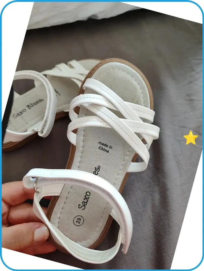 Sandales fille- blanche- T29 - photo numéro 4
