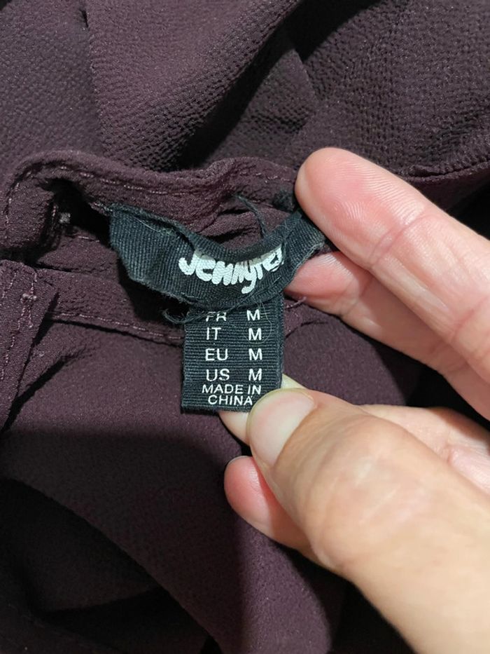 Blouse fluide sans manche bordeaux violine ample Jennyfer taille M - photo numéro 5