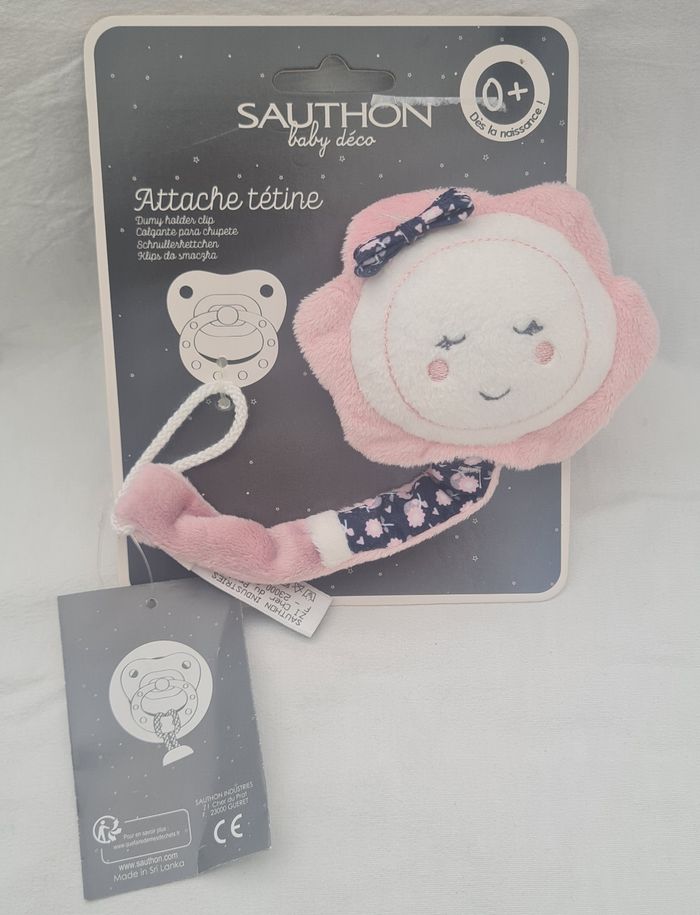 Attache tétine hochet  Miss fleur de Lune - Sauthon