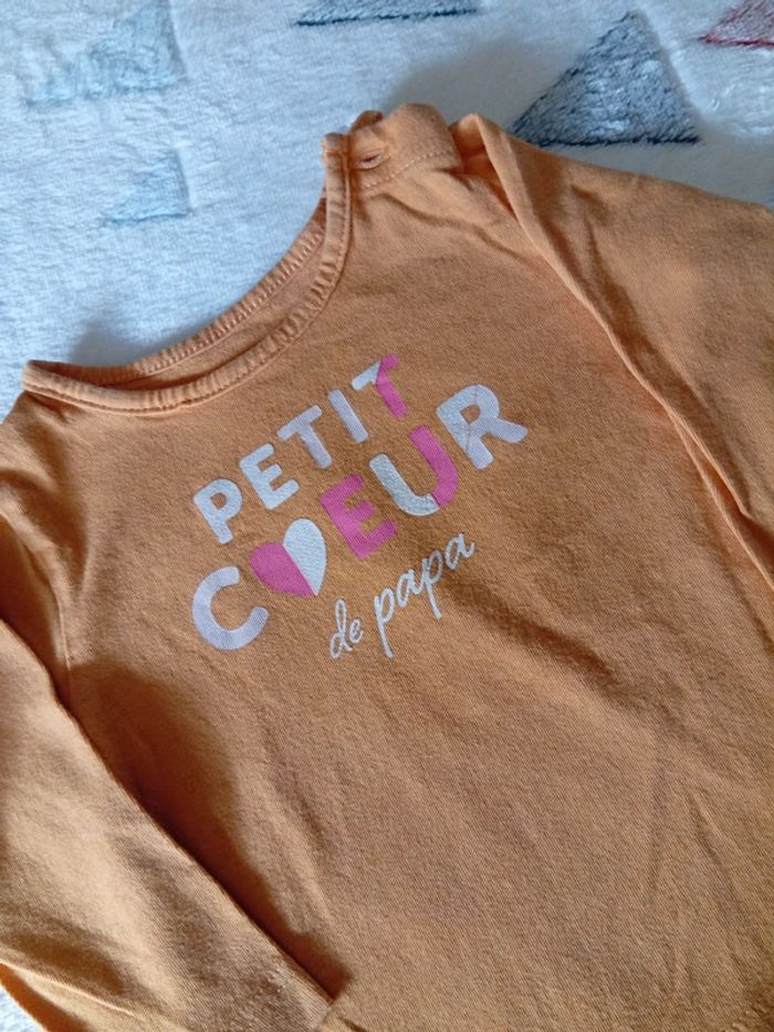 T-shirt petit coeur de papa - photo numéro 3