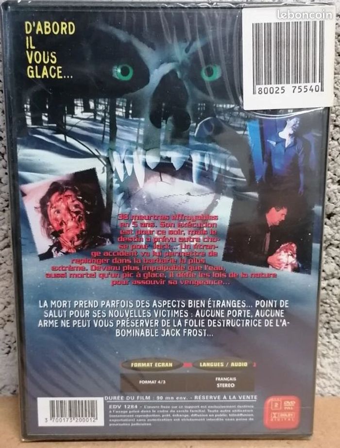 Dvd Jack Frost D'abord il vous glace ensuite il vous tue (Neuf sous blister) - photo numéro 3