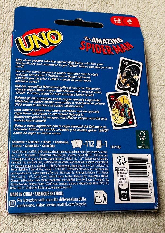 Jeu UNO SPIDERMAN - photo numéro 2