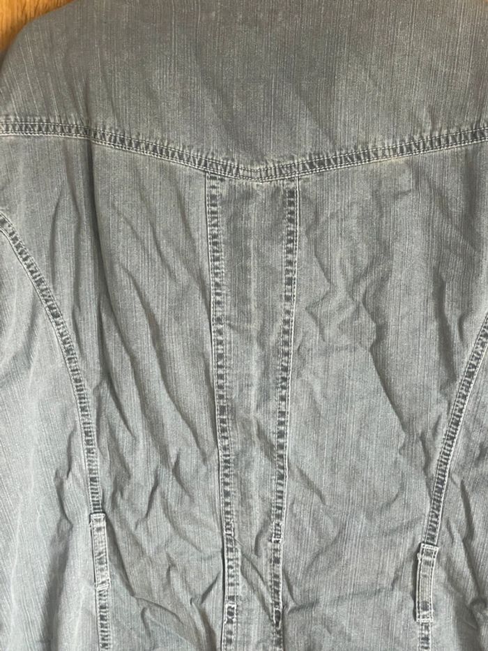 Veste grise en jean - photo numéro 4