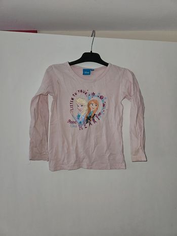 Tee-shirt manche longue fille Disney reine des neiges 6 ans