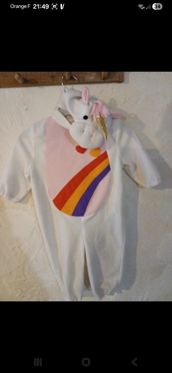 Déguisement licorne taille 24 mois