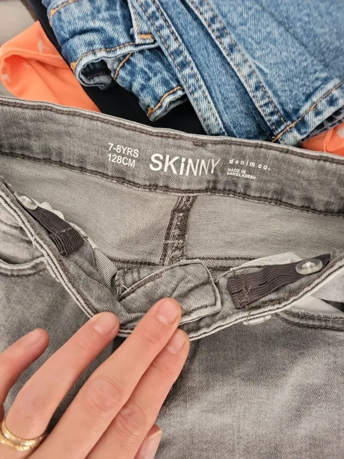 Jean 7 /8 gris skinny denin co 128 cm - photo numéro 2