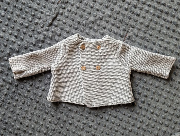Lot Bébé 3 Pièces : Gilet Maille TAO, Body Croisé & Pantalon, Taille 1 Mois - photo numéro 2