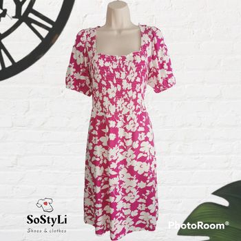 Robe d'été smockée rose fleurie Bodyflirt Taille 38/40