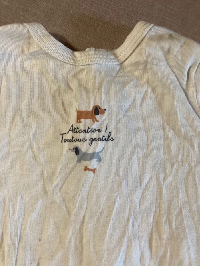 Combinaison écrue Bout’chou 9 mois - “Attention toutous gentils” - photo numéro 2
