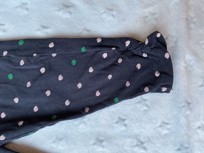 legging taille élastique bleu marine à pois vert et rose 3 ans naf naf - photo numéro 4
