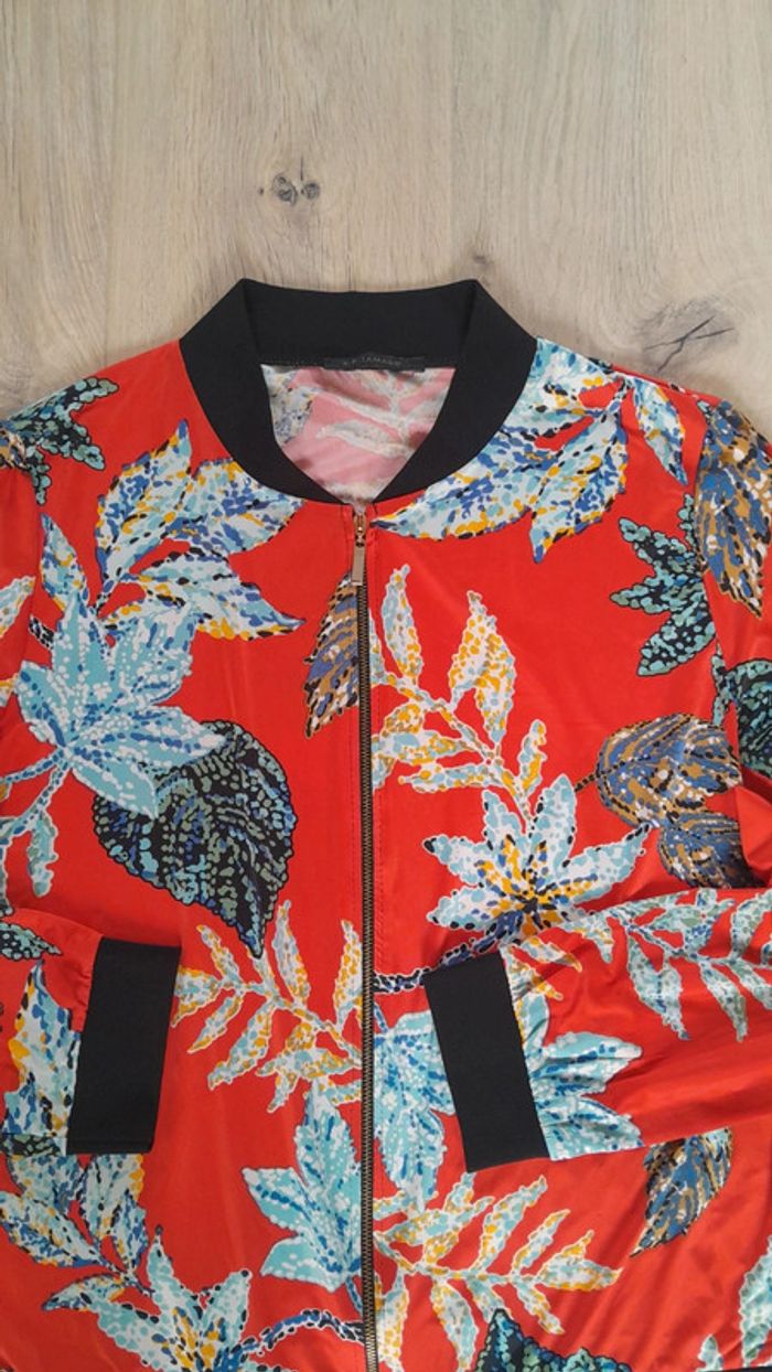 Sweat zippé rouge multicolore - photo numéro 3