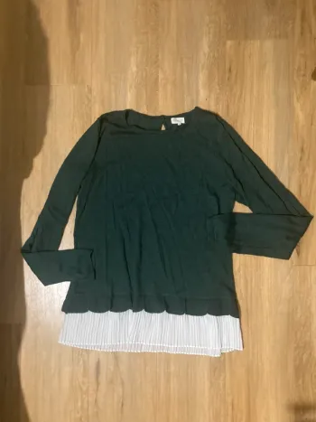 Pull fin vert foncé