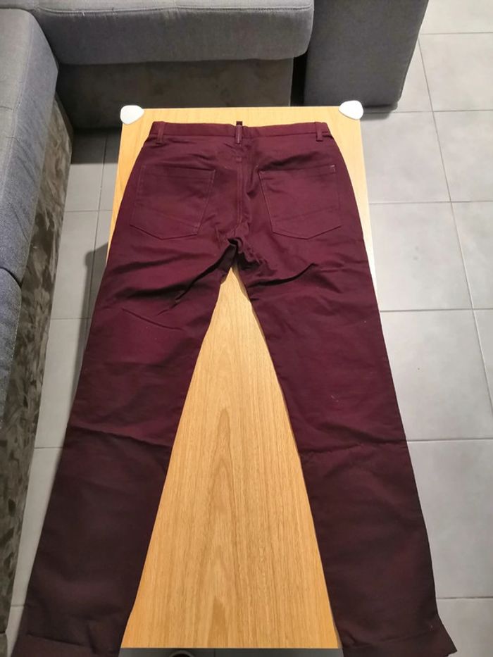 Pantalon jean slim bordeaux - photo numéro 2