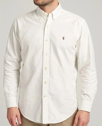 Chemise Ralph Lauren Classic Fit Blanche – Logo Brodé – Vintage Y2K – Élégance Intemporelle