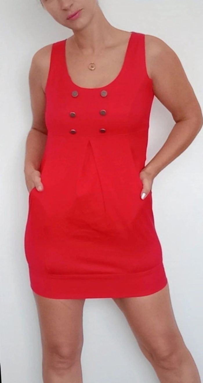 Mini robe rouge façon hôtesse taille 38 - photo numéro 6