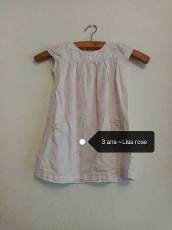 Robe ~Lisa rose ~3 ans ~blanche et rose