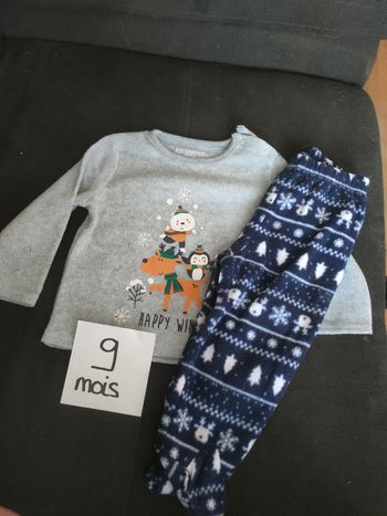 Pyjama 2 pièces pour bébé garçon 9 mois inextenso