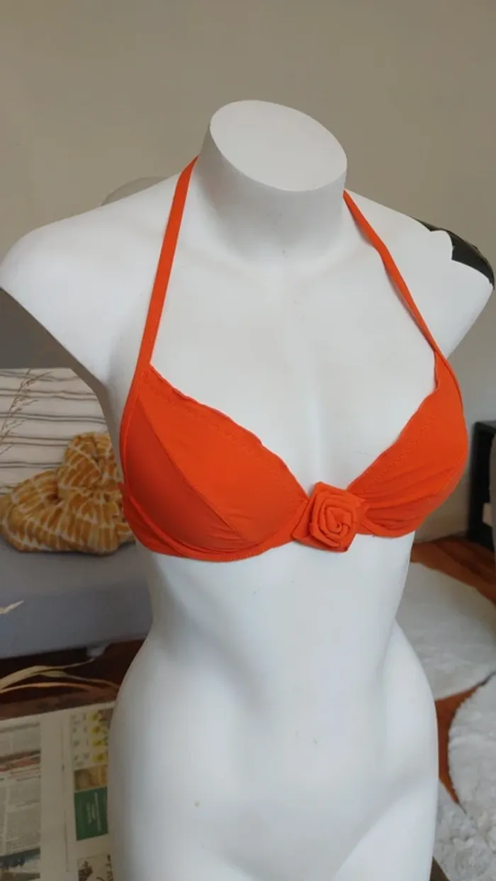 Haut de maillot de bain décolleté orange - photo numéro 6