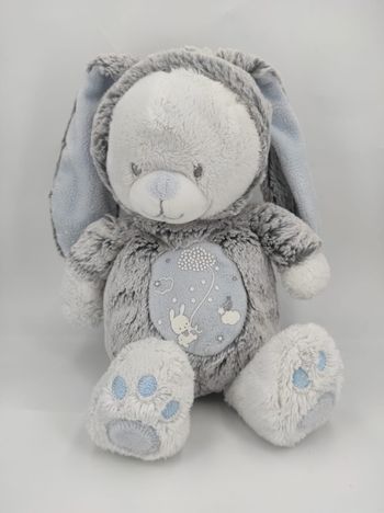Peluche Doudou Ours Lapin Gris Luminescent Mots d'enfants