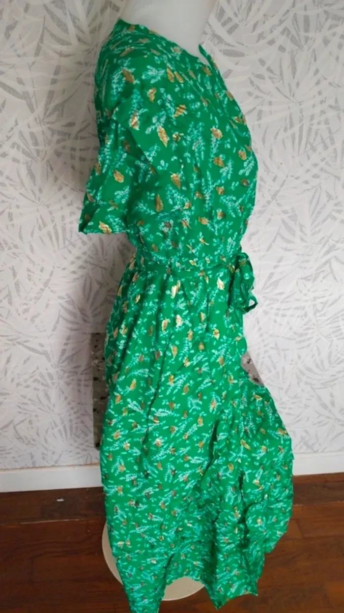 Magnifique robe longue femme été avec dorures taille 36 38 S M - photo numéro 8