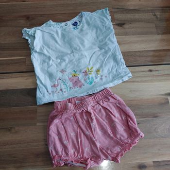 Ensemble été 9 mois short t-shirt