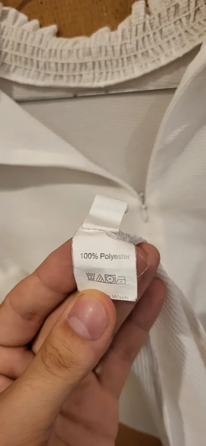 Blouse blanche Shein à col smocké et manches longues – Taille S - Blanc - photo numéro 7