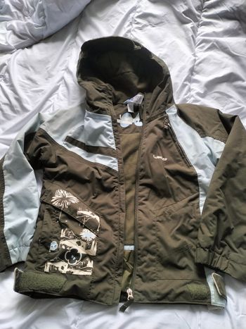 Veste ski Decathlon 10 ans kaki bleu