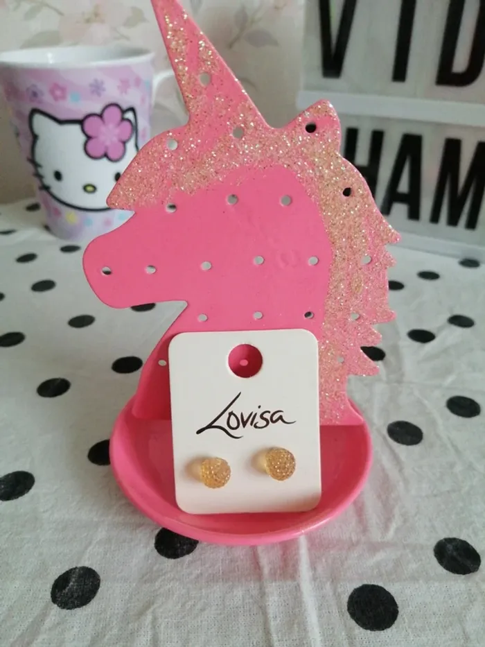 Boucles d'oreilles boules style shambala beige / sans marque - photo numéro 2
