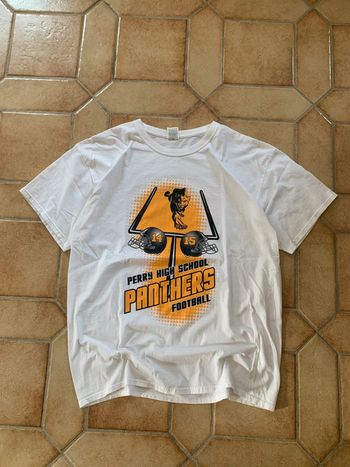 Tee shirt printed / imprimé vintage unisexe Fruit of the loom Perry high school Panthers Football