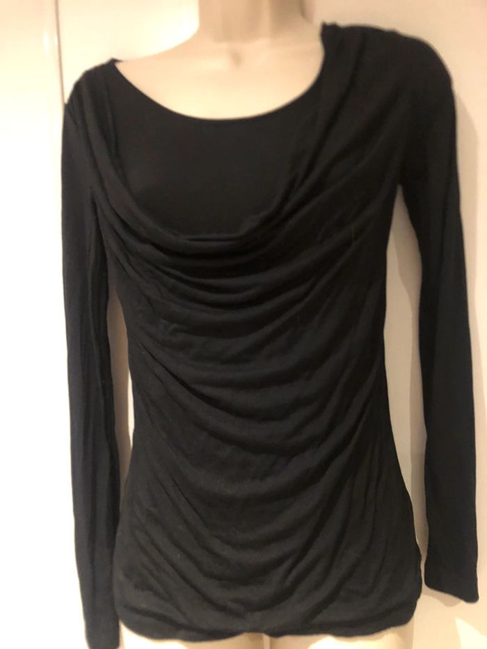 T-shirt taille 36T- habillé noir Mexx drapé - photo numéro 7