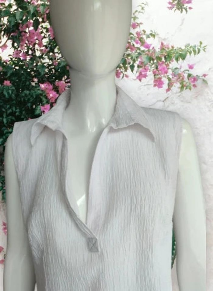 Blouse tunique chemise gaufrée - photo numéro 2
