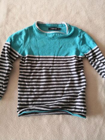 Pull turquoise et rayé