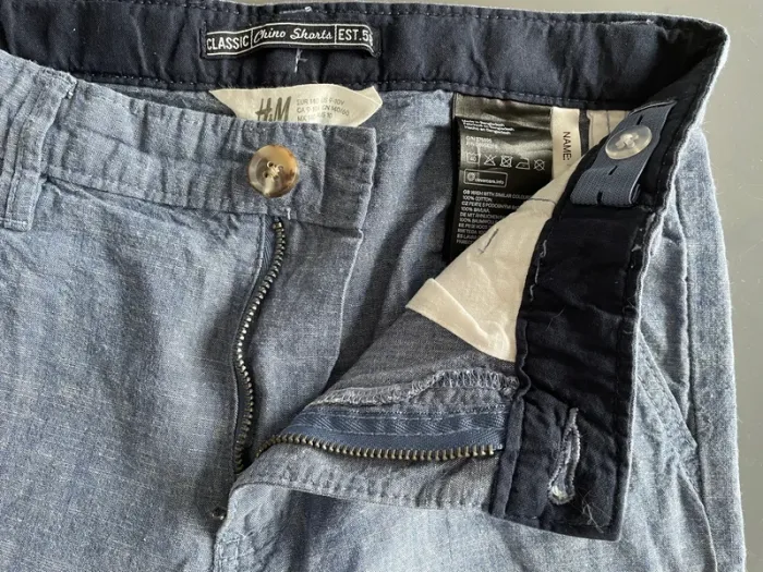 Short toile couleur jeans H&M - photo numéro 3