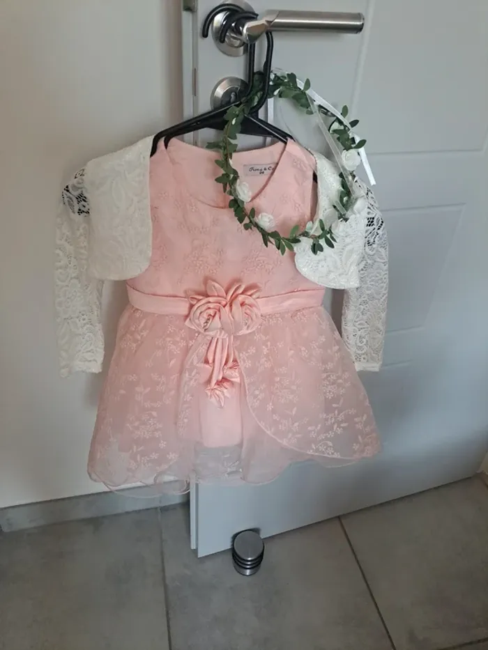 Robe asymétrique rose 2 ans