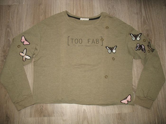 TEE SHIRT COURT ML KAKI "BERSHKA" - TAILLE S - n°01