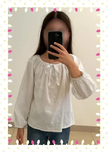 Chemisier blanc enfant fille taille 10 ans Bonpoint