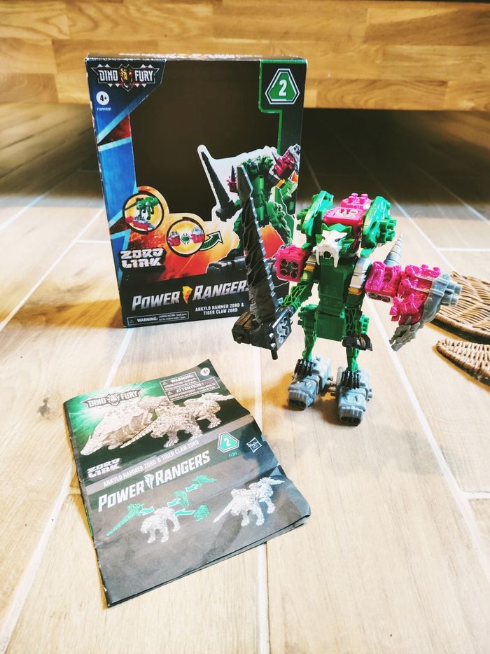 🤖 Power rangers dino fury T-Rex Ankylo Hammer zord et Tiger claw zord - zord link Megazord