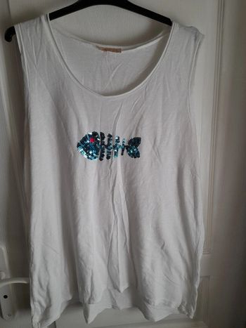 Débardeur blanc " poissons"