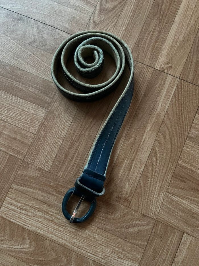 Ceinture bleu en cuir Alain Manoukian
