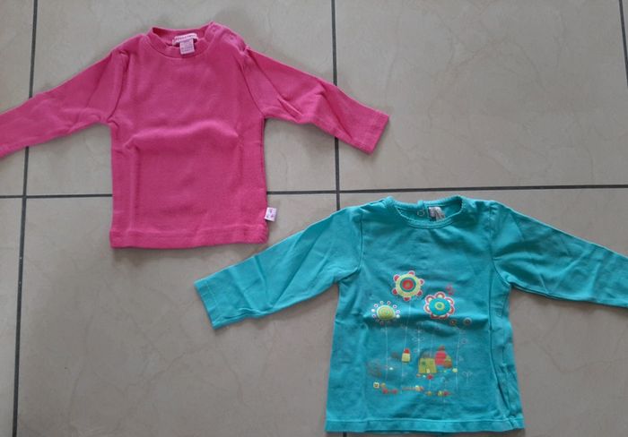 Lot de 4 tee shirts manches longues fille 6 mois - photo numéro 4