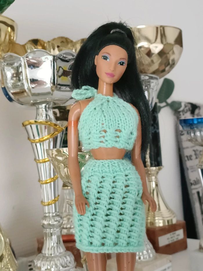 Tenue bleue pour poupée barbie - photo numéro 7
