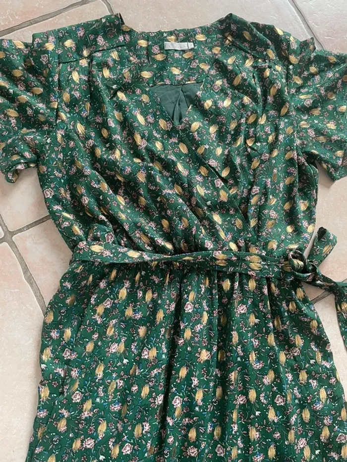 Magnifique robe longue effet feuilles d’or en excellent état en M 38 - photo numéro 12
