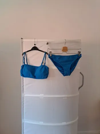 Maillot de bain bleu 2 pièces femme