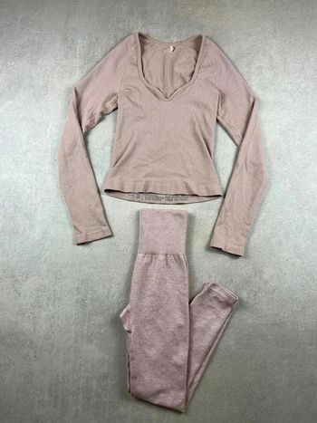 Ensemble Prozis Seamless Set - Sports Tshirt + Leggings Gym Outfit | rose - S/XS | Women #