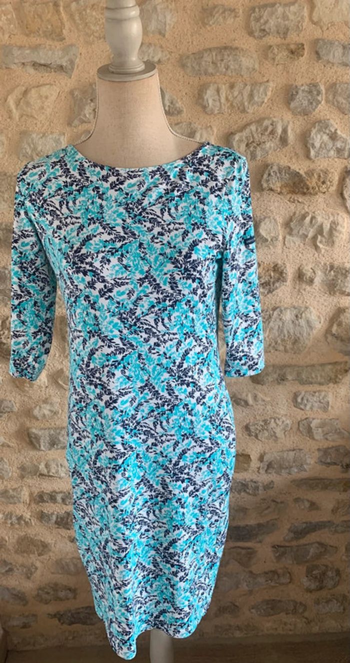 Robe Saint James Anti-UV Blanche, Bleu et Bleu Marine T40