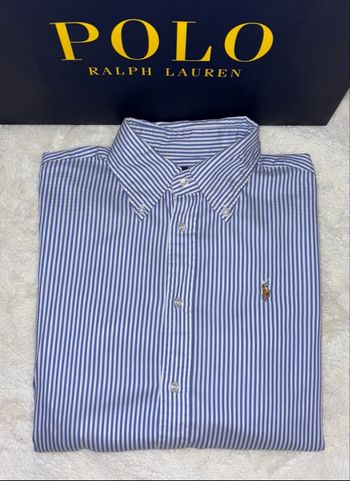Chemise Neuve Ralph Lauren Homme à Rayures Bleues - Taille L/40 (15 1/2-35)
