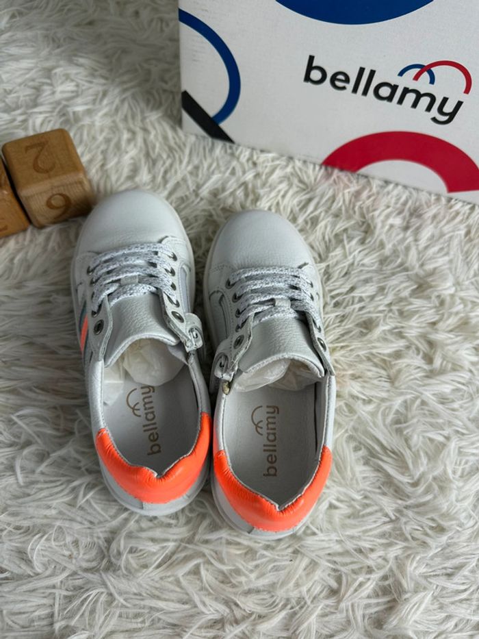 Paire de basket Bellamy blanche et rose fluo taille 29 - photo numéro 5